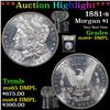 Image 1 : ***Auction Highlight*** 1881-s Morgan Dollar $1 Graded Choice Unc+ DMPL By USCG (fc)