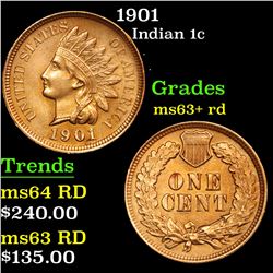 1901 Indian Cent 1c Grades Select+ Unc RD