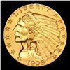 Image 2 : 1908-p Gold Indian Quarter Eagle $2 1/2 Grades Choice AU/BU Slider
