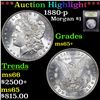 Image 1 : ***Auction Highlight*** 1880-p Morgan Dollar $1 Graded GEM+ Unc by USCG (fc)