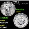 Image 1 : 1928-p Standing Liberty Quarter 25c Grades Select AU