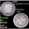 Image 1 : 1833 Capped Bust Half Dime 1/2 10c Grades vg+