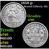 Image 1 : 1858-p Seated Liberty Dime 10c Grades xf
