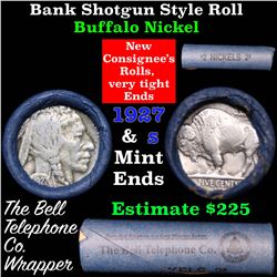 Buffalo Nickel Shotgun Roll in Old Bank Style Wrapper 1927 & s Mint Ends Grades