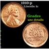 Image 1 : 1910-p Lincoln Cent 1c Grades Unc Details