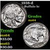 Image 1 : 1938-d Buffalo Nickel 5c Grades Choice Unc
