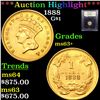 Image 1 : ***Auction Highlight*** 1888 Gold Dollar $1 Graded Select+ Unc By USCG (fc)