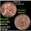 Image 1 : 1913-p Lincoln Cent 1c Grades Select Unc BN