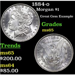 1884-o Morgan Dollar $1 Grades GEM Unc