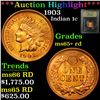 Image 1 : ***Auction Highlight*** 1903 Indian Cent 1c Graded Gem+ Unc RD by USCG (fc)