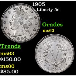 1905 Liberty Nickel 5c Grades Select Unc
