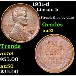 1931-d Lincoln Cent 1c Grades Select AU