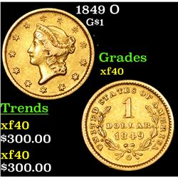 1849 O Gold Dollar $1 Grades xf