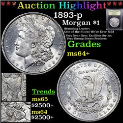 ***Auction Highlight*** 1893-p Morgan Dollar $1 Graded Choice+ Unc By USCG (fc)