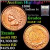 Image 1 : ***Auction Highlight*** 1896 Indian Cent 1c Graded Choice+ Unc RD By USCG (fc)