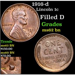 1916-d Lincoln Cent 1c Grades Select Unc BN