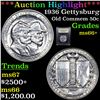 Image 1 : ***Auction Highlight*** 1936 Gettysburg Old Commem Half Dollar 50c Graded GEM++ Unc by USCG (fc)
