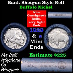 Buffalo Nickel Shotgun Roll in Old Bank Style Wrapper 1929 & s Mint Ends Grades