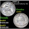 Image 1 : 1887-p Seated Liberty Dime 10c Grades Select+ Unc