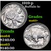 Image 1 : 1919-p Buffalo Nickel 5c Grades Select+ Unc