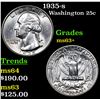 Image 1 : 1935-s Washington Quarter 25c Grades Select+ Unc