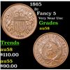 Image 1 : 1865 Two Cent Piece 2c Grades Choice AU/BU Slider