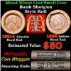 Image 1 : Mixed small cents 1c orig shotgun roll,1921-s Wheat Cent,1896 Indian Cent other end Grades