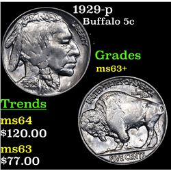 1929-p Buffalo Nickel 5c Grades Select+ Unc