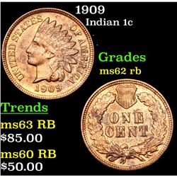 1909 Indian Cent 1c Grades Select Unc RB