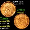 Image 1 : 1909 vdb Lincoln Cent 1c Grades GEM+ Unc RD