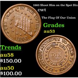 1863 Shoot Him on the Spot Dix Civil War Token 1c Grades Select AU