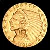 Image 2 : ***Auction Highlight*** 1910-p Gold Indian Quarter Eagle $2 1/2 Graded Select Unc By USCG (fc)