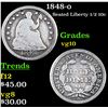 Image 1 : 1848-o Seated Liberty Half Dime 1/2 10c Grades vg+