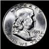 Image 2 : 1953-p Franklin Half Dollar 50c Grades Select Unc+ FBL