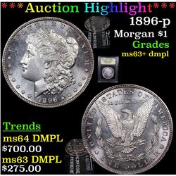 ***Auction Highlight*** 1896-p Morgan Dollar $1 Graded Select Unc+ DMPL By USCG (fc)