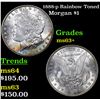 Image 1 : 1888-p Rainbow Toned Morgan Dollar $1 Grades Select+ Unc