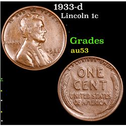 1933-d Lincoln Cent 1c Grades Select AU