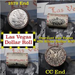 ***Auction Highlight*** Full Morgan/Peace Stardust Hotel silver $1 roll $20, 1879 & cc ends (fc)
