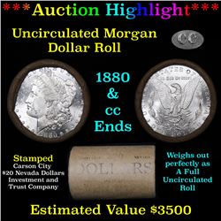 ***Auction Highlight*** 1880 & CC Uncirculated Morgan Dollar Shotgun Roll . . (fc)