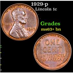 1929-p Lincoln Cent 1c Grades Select+ Unc BN