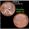 Image 1 : 1929-p Lincoln Cent 1c Grades Select+ Unc BN