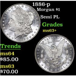 1886-p Morgan Dollar $1 Grades Select+ Unc