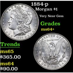 1884-p Morgan Dollar $1 Grades Choice+ Unc