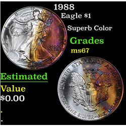 1988 Silver Eagle Dollar $1 Grades GEM++ Unc