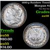 Image 1 : 1880-p Rainbow Toned Morgan Dollar $1 Grades Choice AU/BU Slider