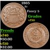 Image 1 : 1865 Two Cent Piece 2c Grades vf++