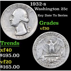 1932-s Washington Quarter 25c Grades vf++
