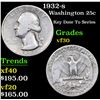 Image 1 : 1932-s Washington Quarter 25c Grades vf++