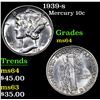 Image 1 : 1939-s Mercury Dime 10c Grades Choice Unc