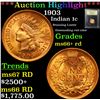 Image 1 : ***Auction Highlight*** 1903 Indian Cent 1c Graded GEM++ RD By USCG (fc)